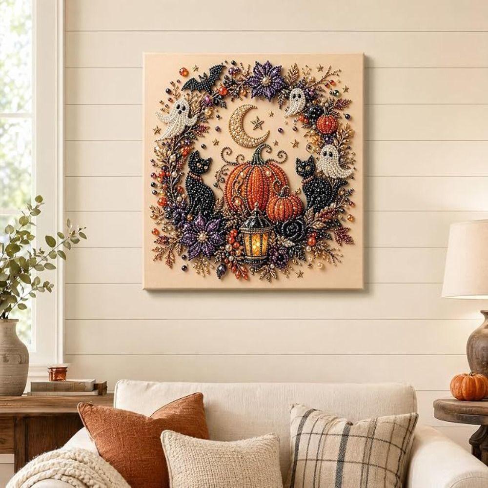 Halloweenowy Motyw Halloweenowy Duch Perłowa Sztuka Zestaw DIY Przyjazne Rękodzieło Malowanie Perłami Biuro