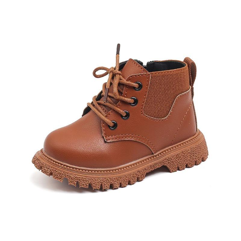 Autumn New Style Children's Fashion British Short Boots / Boys' Side-Zipper Trendy Martin Boots / Girls' Soft-Sole Casual Boots (Solid Color)