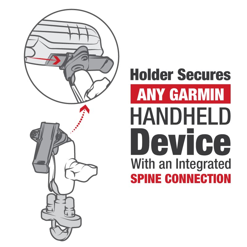 RAM MOUNTS Spine Clip Garmin Mount with Handlebar U-Bolt Base RAM-B-149Z-A-GA76U with Short Arm for Motorcycle ATV UTV Motorcycle