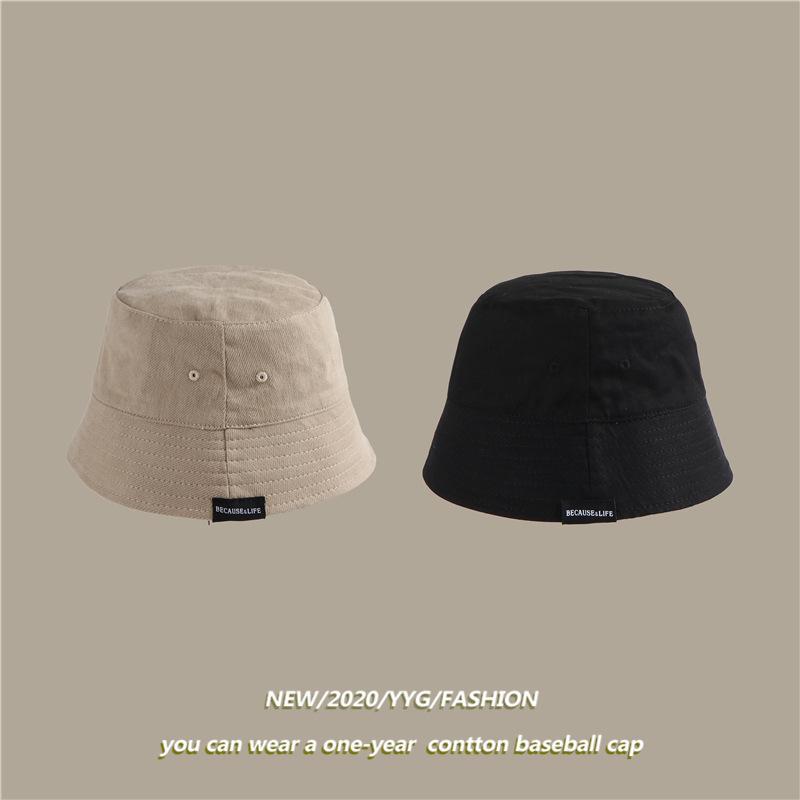 Homemade Double-sided Autumn and Winter Solid Color Personalized Versatile Basin Hat Men's Black Bucket Hat Women's Tide
