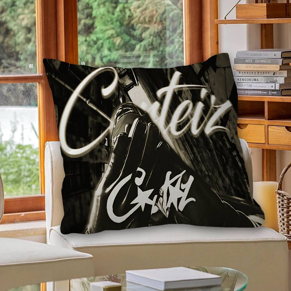 Devil's Island English C-Corteiz Office Cushion Pillowcase Car Cushion Cover45X45CM Lumbar Pillowcase Sofa Pillowcover
