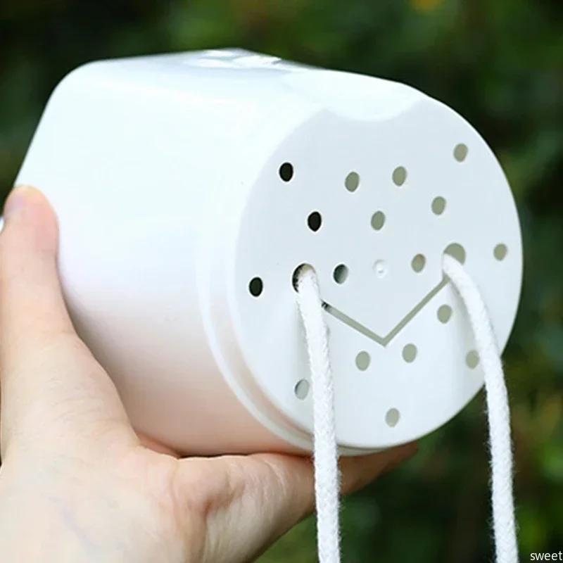 Self Watering Flower Pot Plastic Plants Pot Double Layer WIhite Planter Hydroponics Cotton Rope Self Absorbent Lazy Potted Decor