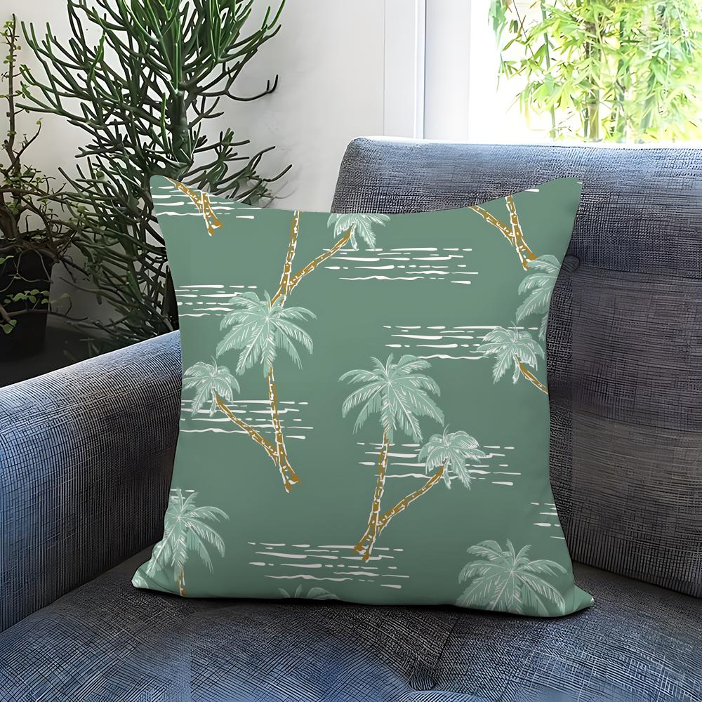 Palm Tree Cushion Cover Comfortable Reversible Pillow Cover Ideal for Car Sofa Bedroom Beyond