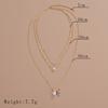 Simple, Pearl Pendant Multi-layer Stacked Metal Women's Neck Chain Personalized Collarbone Chain 3-piece Set