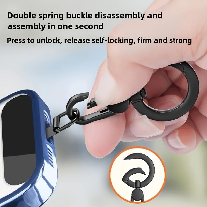 Stainless Steel Phone Lanyard Clip Patch 360° Rotatable Anti-lost Phone Case Hanging Rope Snap Detachable Ultra-thin