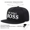 Unisex THE REAL BOSS Broderi Snapback Hat Justerbar Flat Top Baseball Cap Utendørs Reise Dame Luer Solkrem Hat Sports Caps
