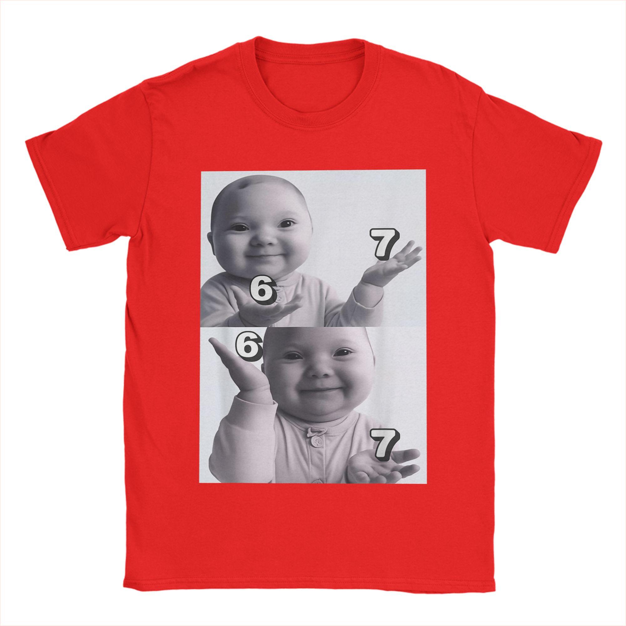 

Funny gen z Brainrot ai Laughing Niche Baby Six Seven Meme Men T Shirts Casual Tees Short Sleeve TShirt Pure Cotton Clothing S