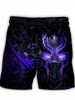 Summer 3D Skull Pattern Print Shorts Fashionable Casual Beach Men's Shorts