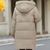 Mittelalte Frauen Winter Lange Daunenjacken Vintage Übergröße Parkas Kapuzen Elegant Dick Warm Daunenmäntel Frau Oberbekleidung