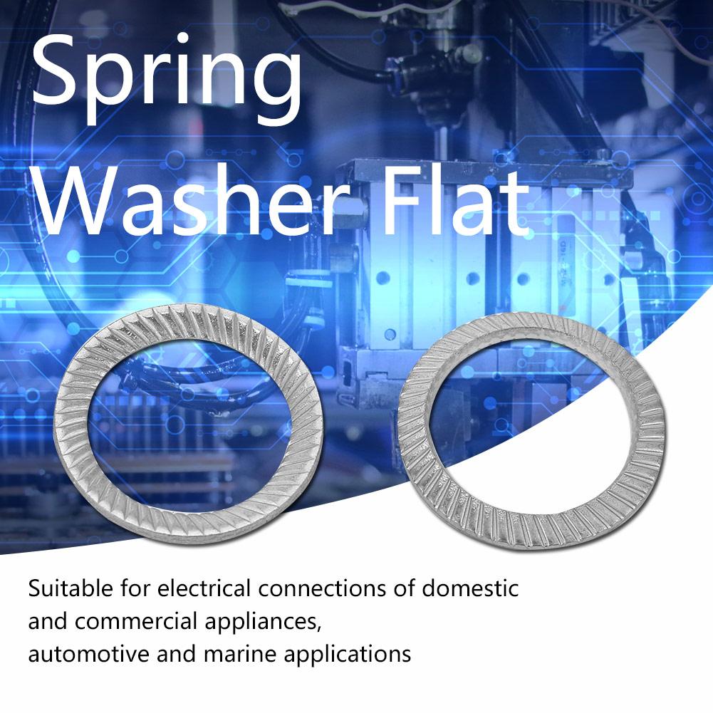 30pcs Stainless Steel Double Side Spring Locking Washer Tool Flat Set DIN9250 M12