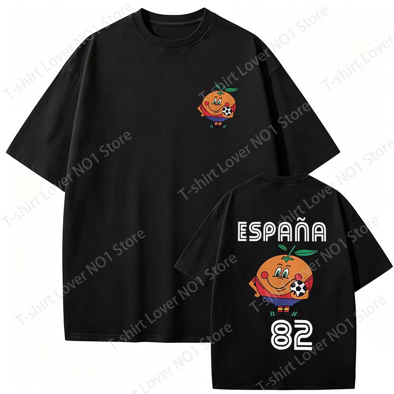T-shirt Espana 82 Spain Mascot 1982 Soccer Football Print T-shirt Women Men Loose Short Sleeve Naranjito T Shirt