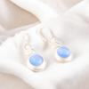 Dark Blue Cat's Eye 925 Silver Jewelry Earrings, Birthstone Earrings For Women's CE-14-33