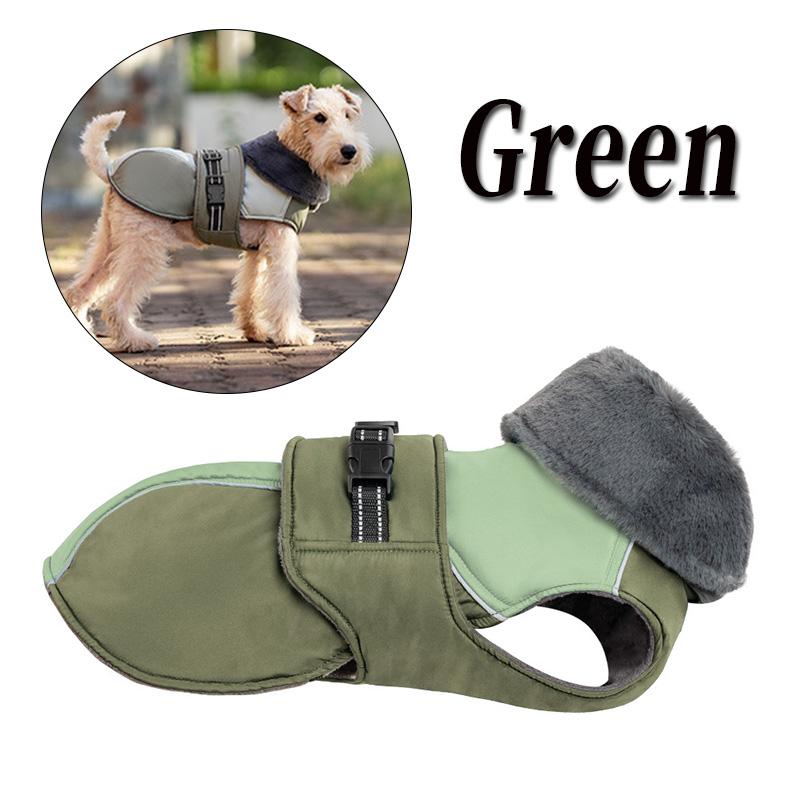 Dog Winter Jacket Small Medium Dogs High Fur Collar Dog Vest Coat Reflective Soft Padded Warm Dog Clothes Thicken Puppy Outfit