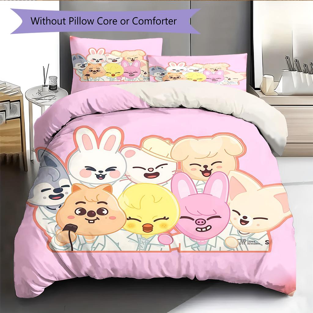 SKZOO Pattern Bedding Quilt Set Home Decoration Gift (1 * Duvet Cover + 2 * Pillowcase Without Core).xwn