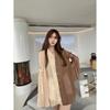 Summer French Sunscreen Top Contrast V-neck Chiffon Shirt Women Vintage Loose Flare Sleeve Blouse Bandage Suits Tops