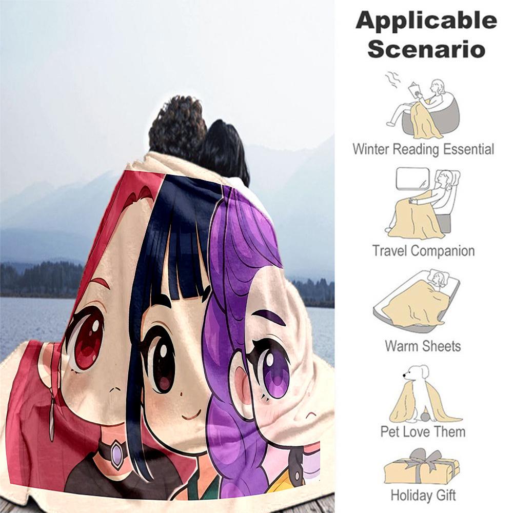 1PC KPop Demon Hunters Outdoor Blanket Lightweight Flannel, Soft & Warm, All-Season Use for Sofa, Outdoor, Camping, Living Room, Office15