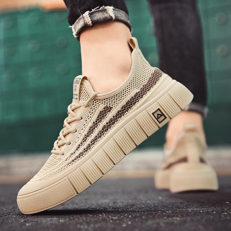 

Summer new breathable mesh fly-woven sports shoes soft-soled casual running trendy shoes 39 хаки