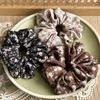 French Retro Floral Ponytail Holders For Women Aesthetic Oil Painting Flower Headbands Versatile Daily Hair Elastic