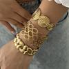 Delicate Bohemian Stainless Steel Flower Shell Open Bangle Set for Women Chic Stackable Seaside Vacation Party Jewelry Accessori