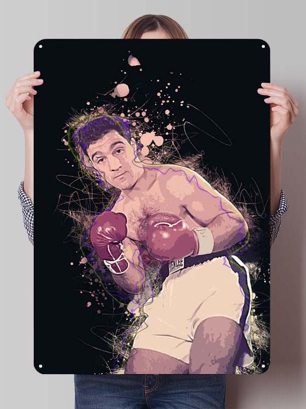 Rocky Marciano Bokser Metalowe Plakaty Vintage Dekoracja Wnętrz Niestandardowe Bokserskie Metalowe Tabliczki Cyny do Dekoracji Ściennej Retro Dekor