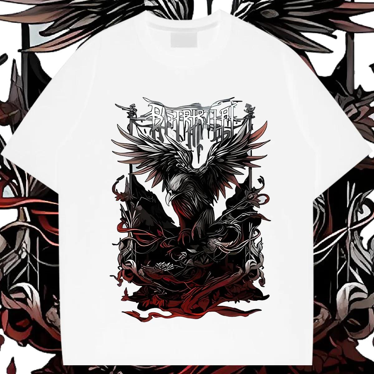 

Футболка Black Wings Raven, свободные футболки из молочного волокна, ретро-топы для мужчин, свободная футболка высокого качества, модные уличные топы XXXXXL белый