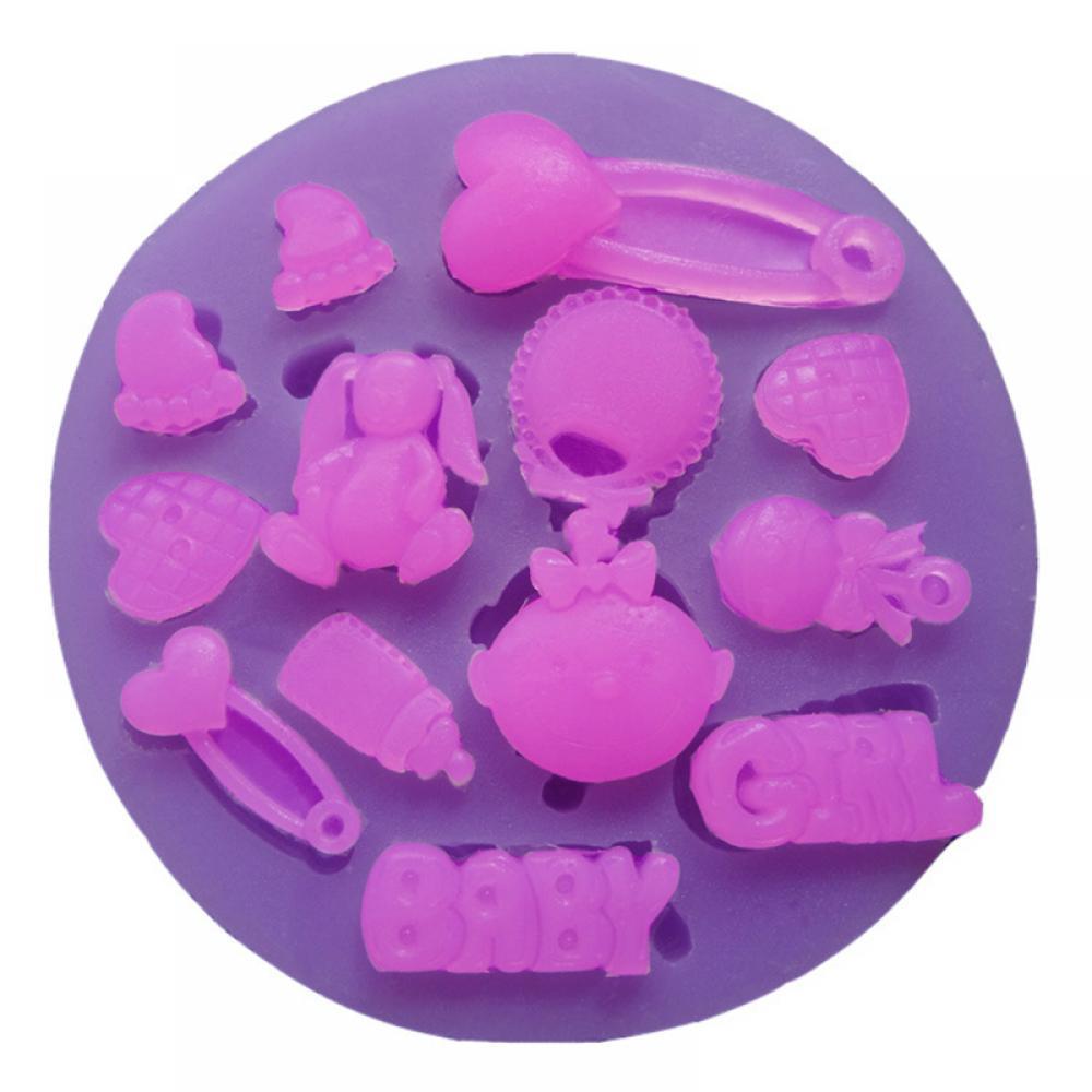 1Pc Cartoon Cute Cake Mould Baby Shower Party 3D Silicone Fondant Cookie Chocolate Mold for DIY Cake Decorating Tools