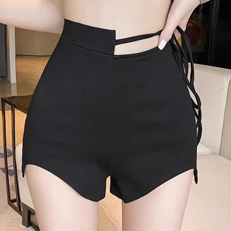 

Весенние трусики-стринги с высокой талией и черными бандажами - Сексуальные, модные, полиэстеровый дизайн для женщин S чёрный