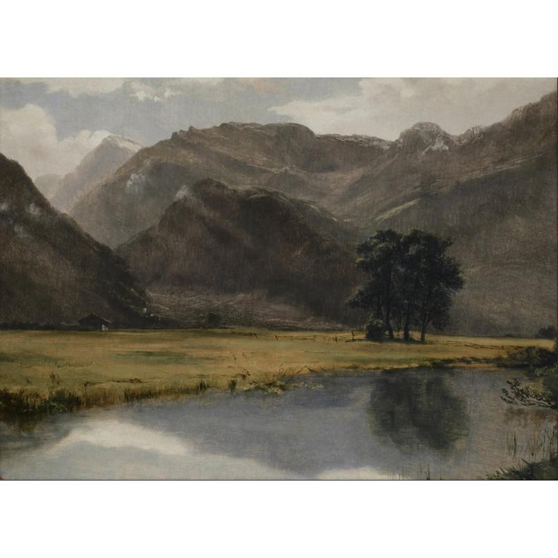 Vintage Rustic Country Horse Mountain Forest Lakescape Art Posters Canvas Painting Wall Prints Pictures for Farmhouse Home Decor