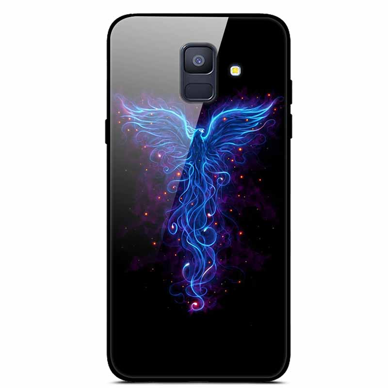 For Samsung Galaxy A8 Plus Cases A6 A7 2018 A8 2018 Tempered Glass Hard Back Cases For Samsung A6 Plus Covers Coque A7 A9 A8Plus