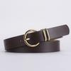 Boutique Pu Women'S Textured Belt, Trendy Bare Body Pin Buckle Decorative Jeans Belt