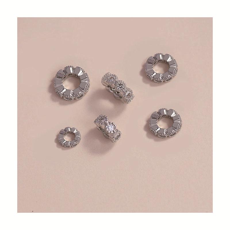 18K Gold-Filled Wavy Rhinestone Spacer Beads for DIY Bracelets