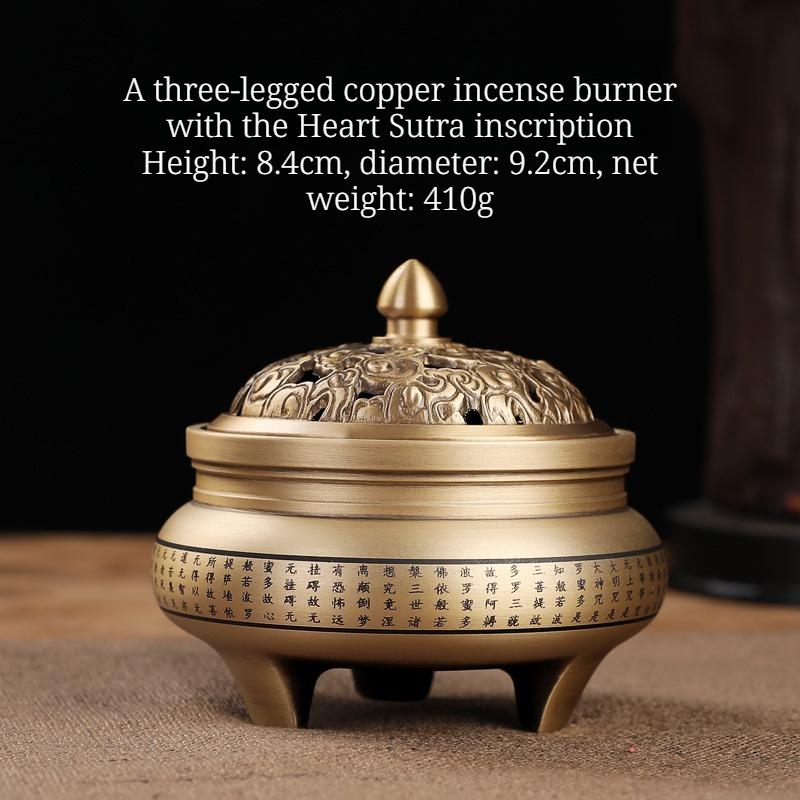 Copper-style Antique-style Household All-brass Incense Burner Ornament Coil Incense Three-legged Pure Brass Aroma Diffuser Base