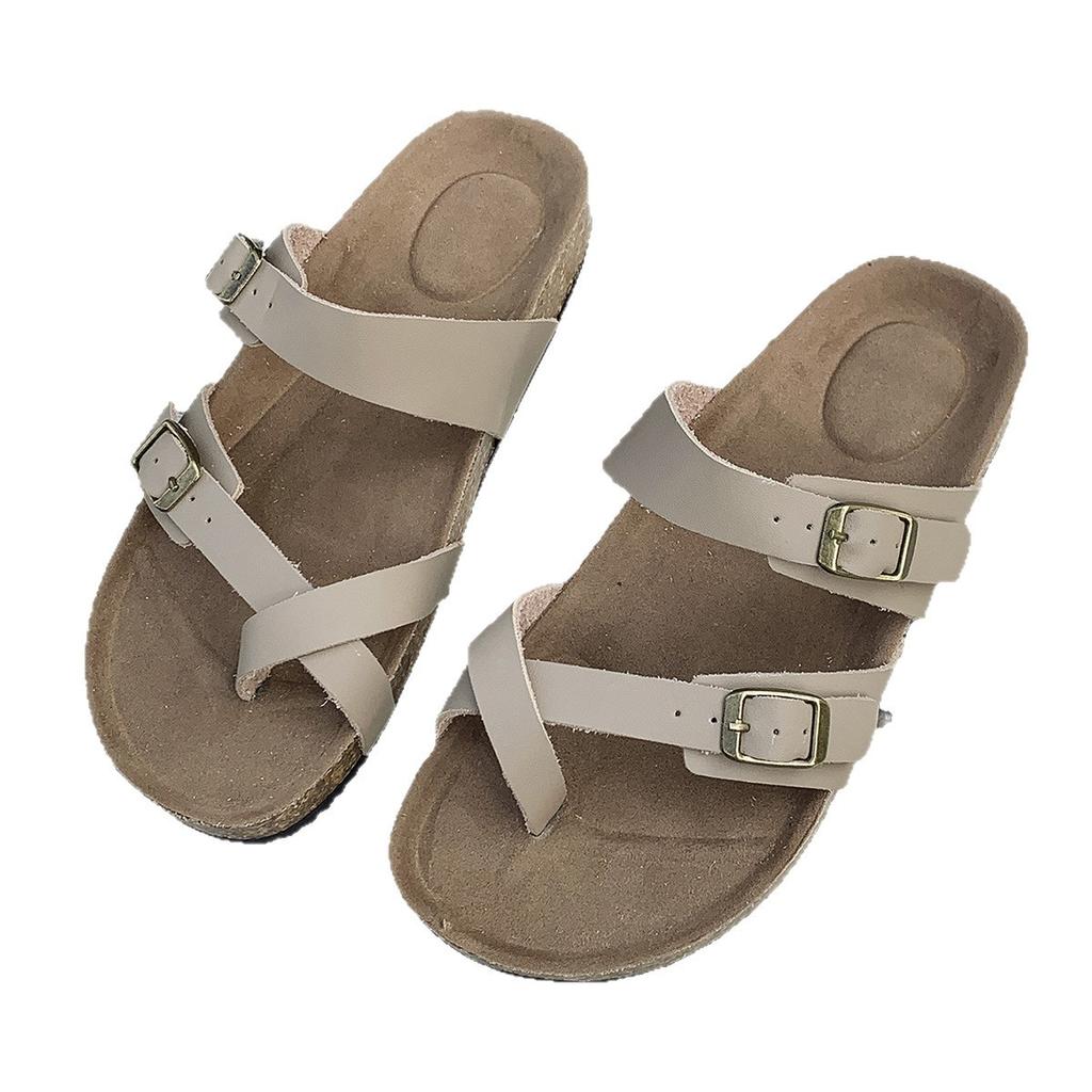 22 years old new set of toes retro large size slippers double-breasted buckle open-toed sandals