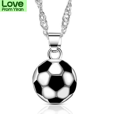 925 Sterling Silver Football Necklace Man Women Fashion Jewelry High Quality Soccer Pendant Girl Boy Necklace Birthday Gift