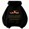 Felpa con cappuccio per bambini Michael Jackson Dangerous Stampa 35° Anniversario Felpa con cappuccio Moda Ragazzi Ragazze Casual Manica Lunga con Cappuccio Streetwear