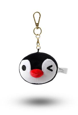 [Many a Little] Pingu Plush Toy, Squishy Face Mascot, Key RingKeychain, Ball Chain (Wink Pingu)