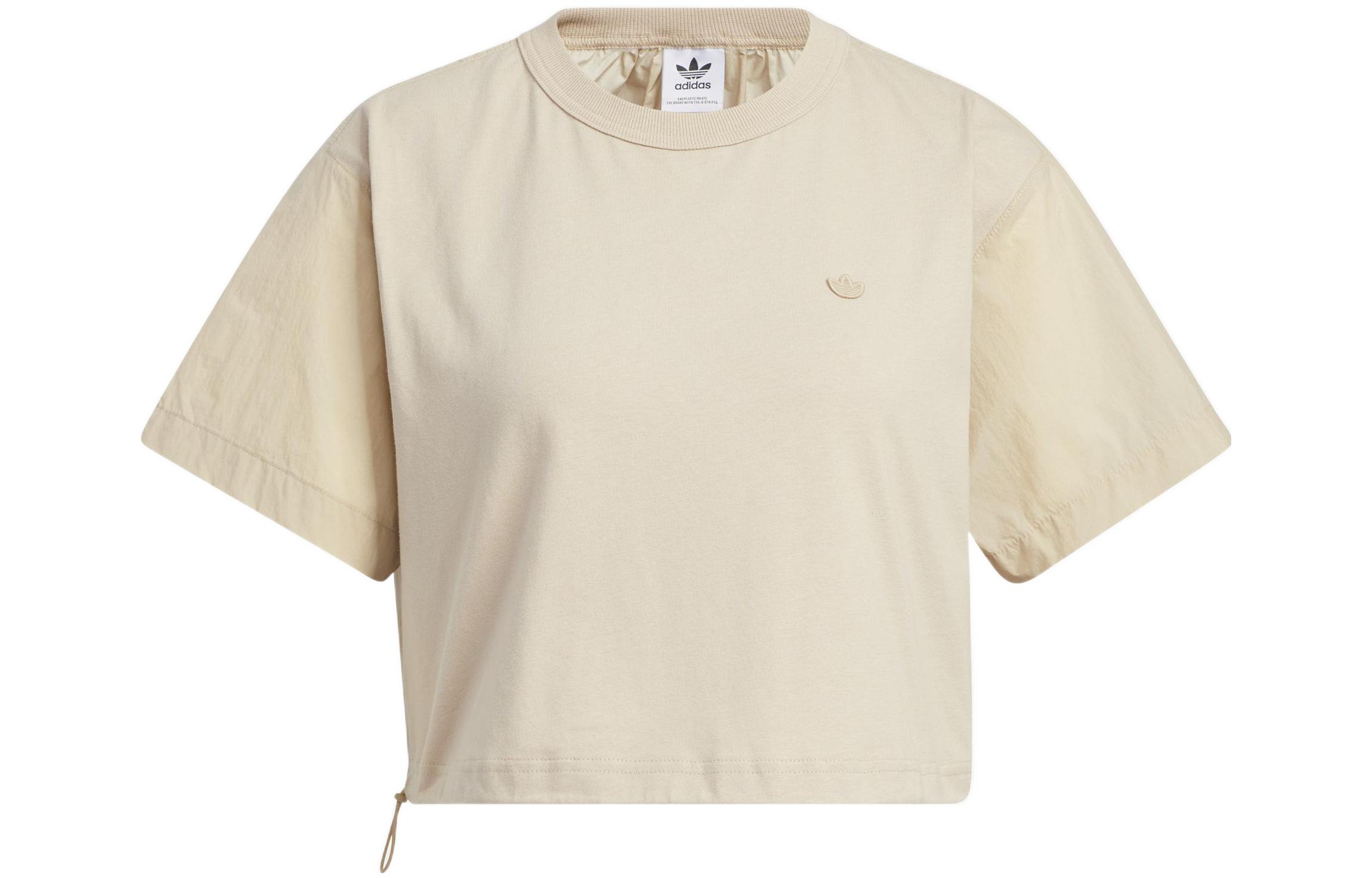 Adidas Originals Кроп-топы Женские Хаки С круглым вырезом Средняя посадка HP0096 34