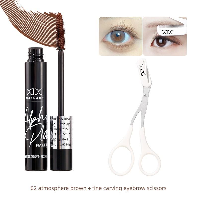 [Set] Xixi Feather-Light 3D Curling Mascara with Separate and Defined Lashes, Long-Lasting Curl, Sea Urchin-Shaped Brush Head for Makeup Use