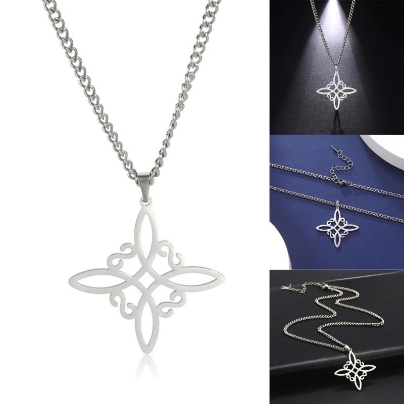 Fashion Celtic-Knot Pendant Necklace Witches-Knot Choker Chain Triquetra-Trinity Charm Clavicle Chain Jewelry Ornament