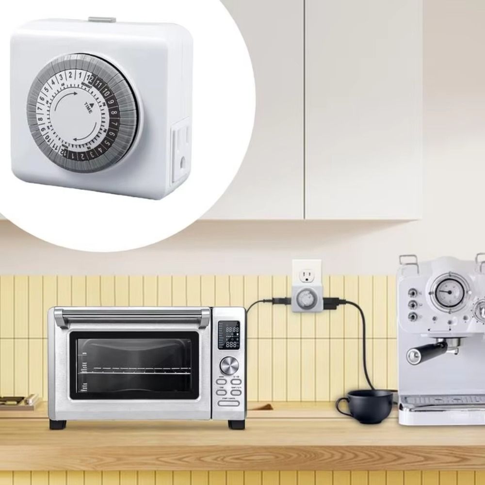 24-Hour Cycle Plug-in Timer 15A 1250W US Plug Timer Automatic Shutdown Timer  Daily On/Off Cycle