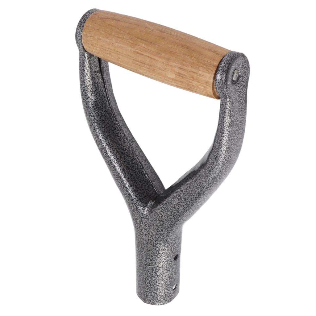 Shovel Handle Y Shaped 12.22in Inside Diameter Replacement Spade Handle with Wooden Grip for Garden Digging Raking Tool
