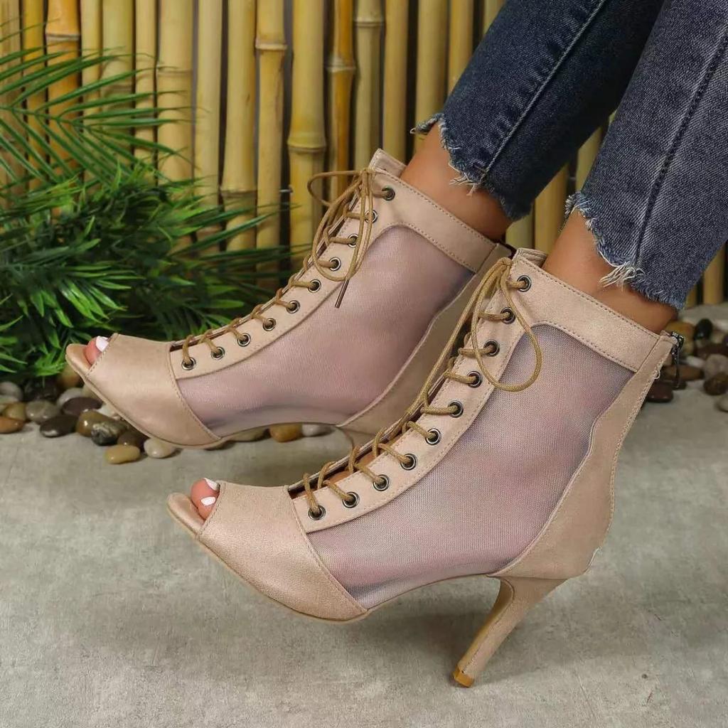 Woman AnkleLatinDance Shoes for GirlsSoft BottomBallroomSalsaShoes Daincing Ladies High HeelPratice Latino Shoes