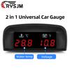 12V 24V Combination Table Digital Water Temperature Gauge + Volt Meter With 10mm Water Temperature Sensor 2 In 1 Car LCD Display