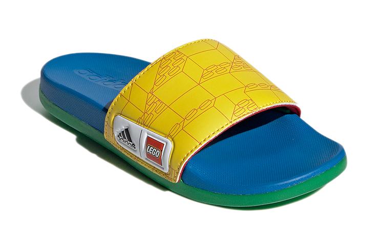 Klapki dziecięce LEGO x Adidas Adilette Comfort K Żółte Niebieskie Dziecięce FZ2867