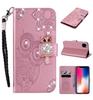 Glitter Leather Wallet Case For iPhone 16 Pro Max 15 14 13 12 11 Pro 3D Owl Flip Bling Cover XS XR X SE2020 Cards Solt Book Bag