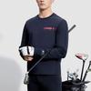 FILA Golf Series Letter Print Golf Elite Long Sleeve Knit Top Men tops Deep-Black A11M345401F-BK