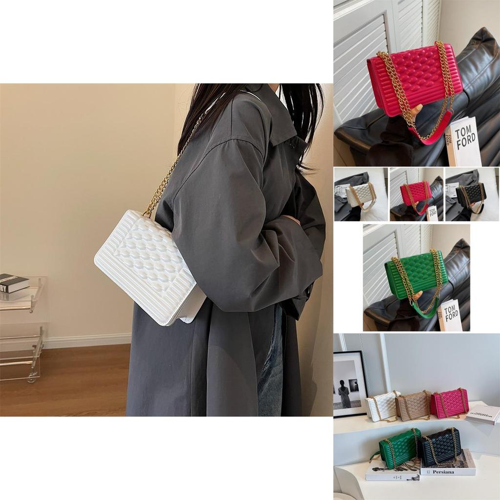 Trendy Minimalist Crossbody Bag For Women 2023 Summer New Casual Shoulder Bag With Quilted Chains