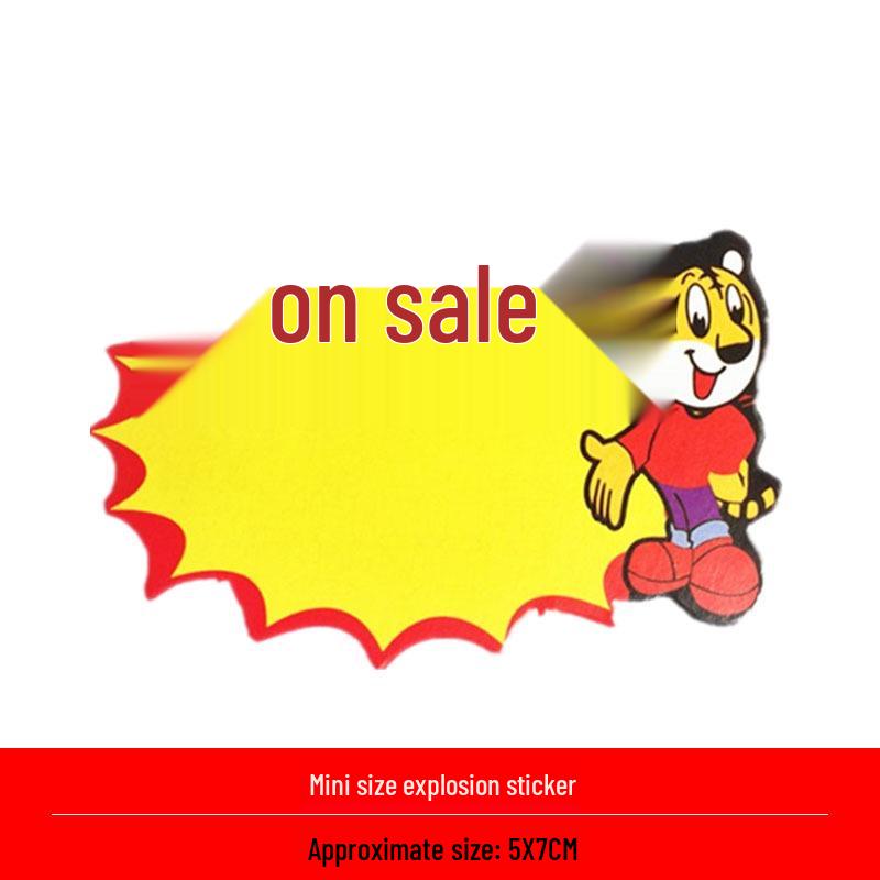 Mini Explosion Stickers: 100 Sheets of Extra Small Blank POP Price Tags for Mobile Phone Accessories & Small Items