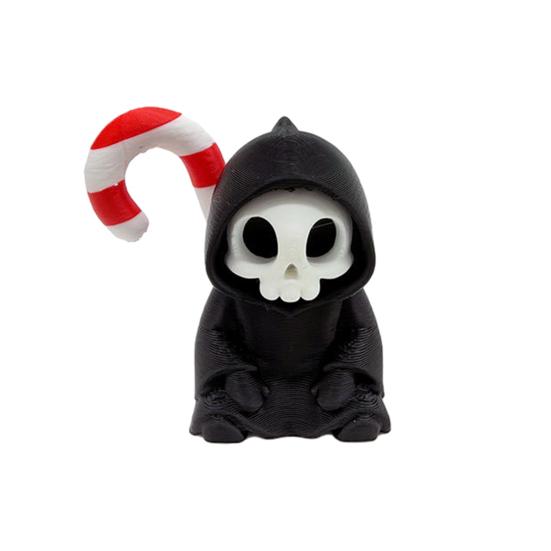 Mini Grim Reaper Statue, 3D Printed Halloween Skull Grim Reaper Figurine for Tabletop, Desk, Shelf Home Decor