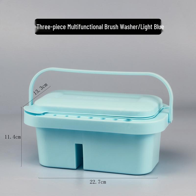 Portable 3-Piece Paint Set: Multifunctional Wash Bucket, Watercolor Gouache Palette, Color Mixing Box for Art Students